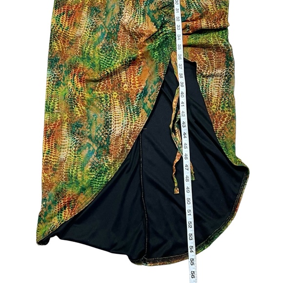 PrettyLittleThing Maxi Dress Hi-Lo Hem Asymmetrical Fairy Core Ruched - Picture 4 of 11